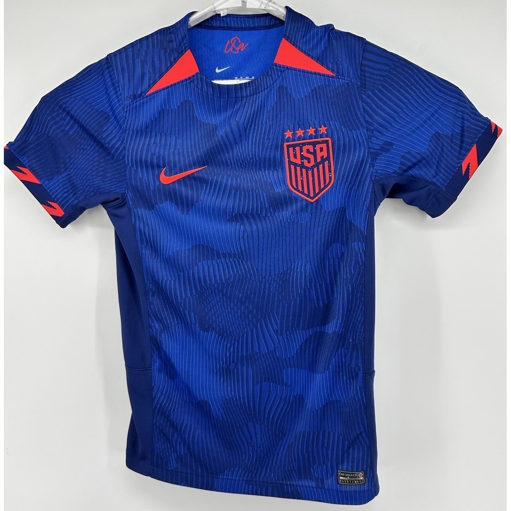 Nike Team USA Dri Fit Short Sleeve Soccer Jersey Blue Red Men's Size XS